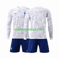 Camisola França Criança Equipamento Segundo Copa do Mundo 2022 Manga Comprida
